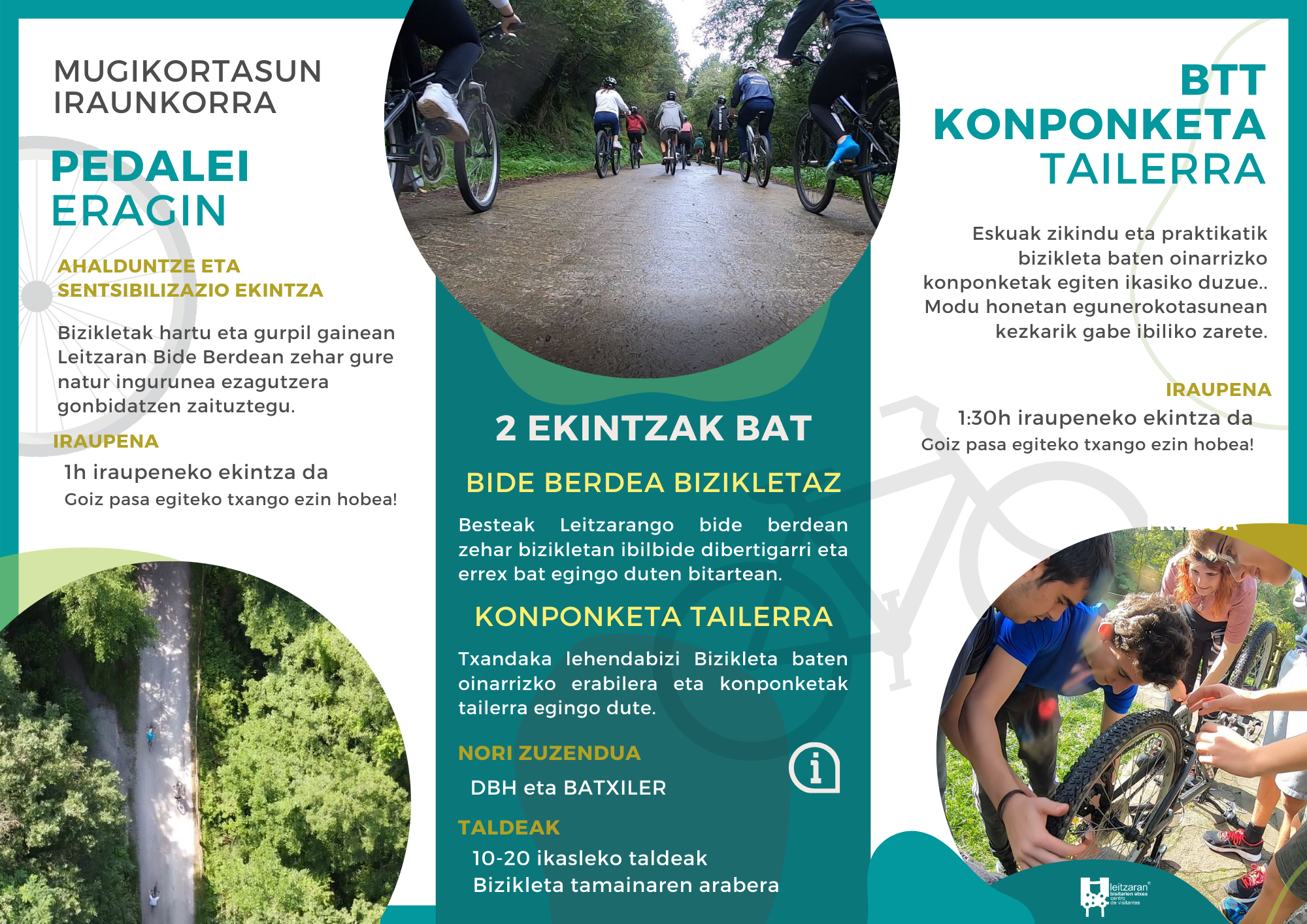 Leitzaran - BTT + tailerra - ikastetxeak eguneko txangoa irteera Gipuzkoa Leitzaran - BTT + tailerra - ikastetxeak eguneko txangoa irteera Gipuzkoa