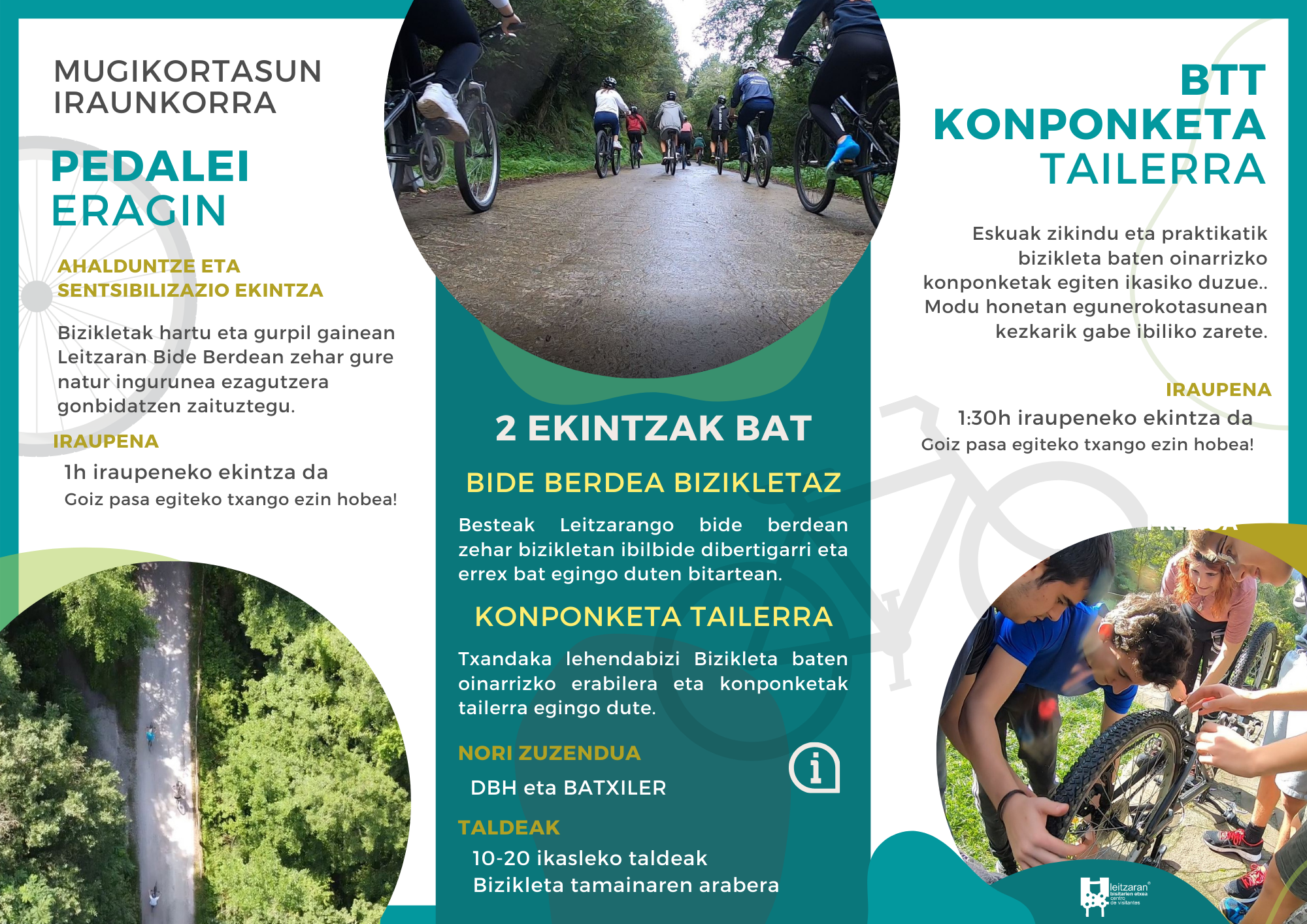 Leitzaran - BTT + tailerra - ikastetxeak eguneko txangoa irteera Gipuzkoa